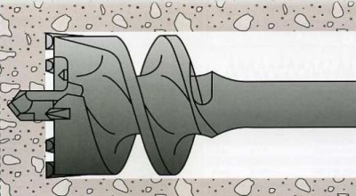 Проломной бур SDS MAX 55x500мм по бетону Проломной бур SDS MAX 55x500мм по бетону